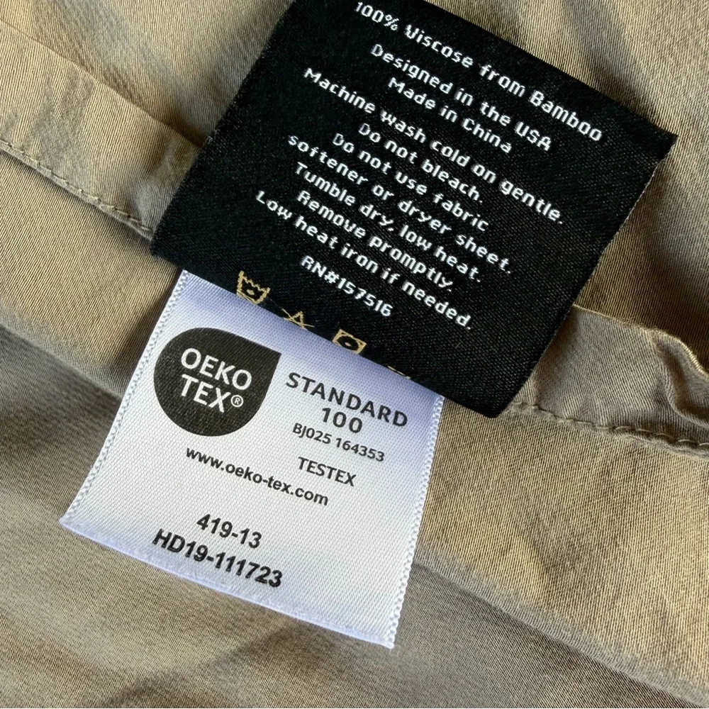 Luxome Cooling Viscose Bamboo 2-Piece Sheet Set Truffle Brown Cal King GUC READ